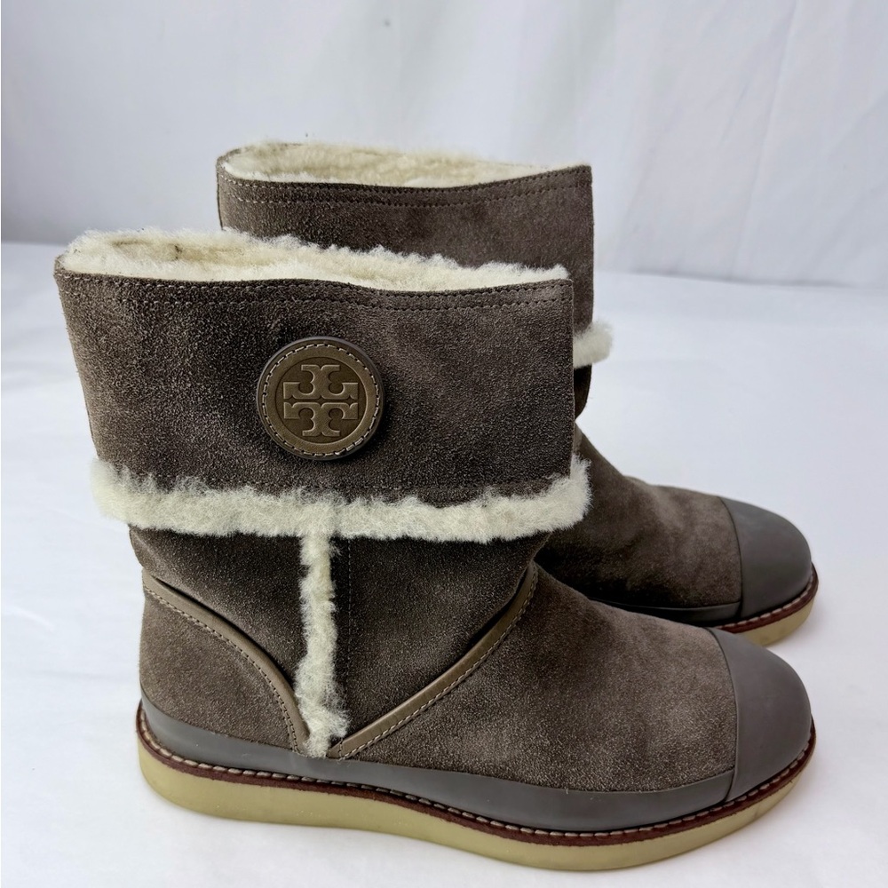 Tory Burch Brown Suede Winter Boots - Picture 2 of 10